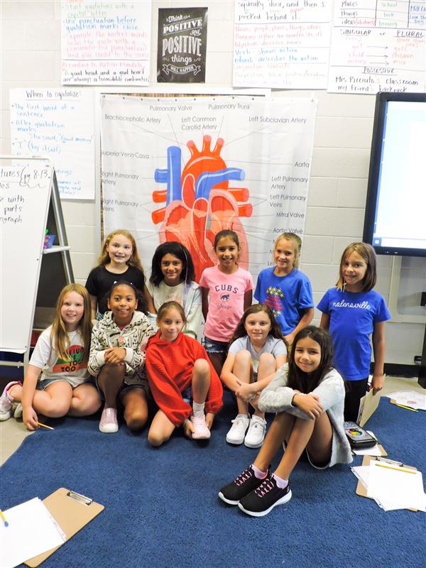 Students in 4th Grade learning about the heart. 